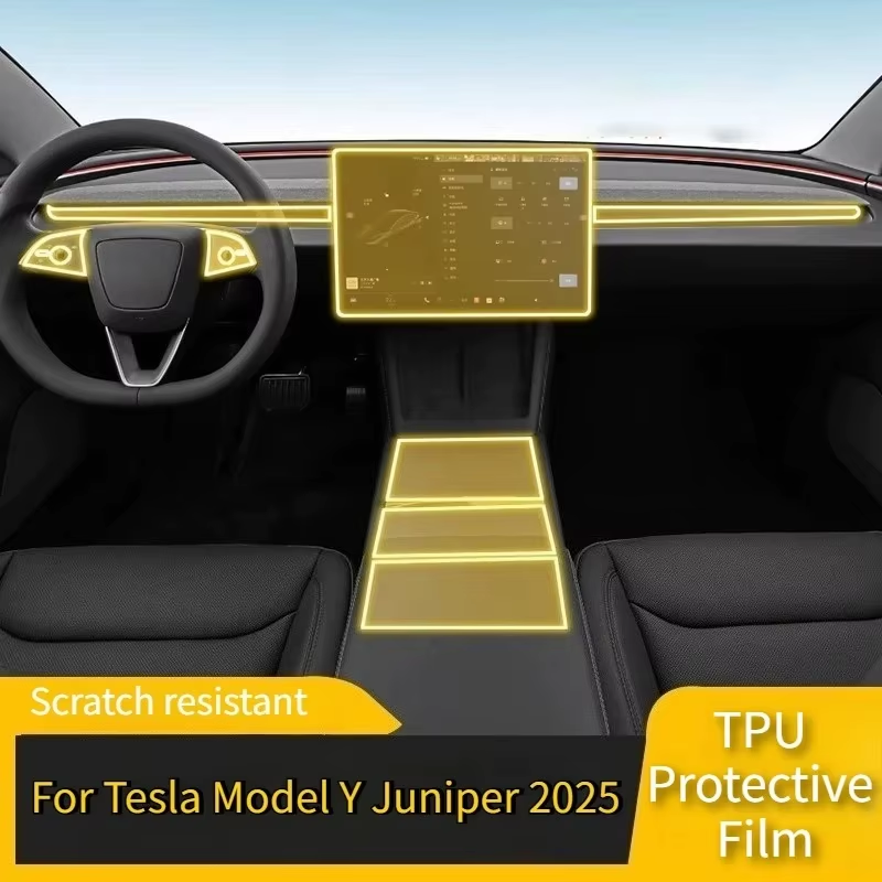TPU Transparent Protective Film for Tesla Model Y Juniper 2025 Central Control W