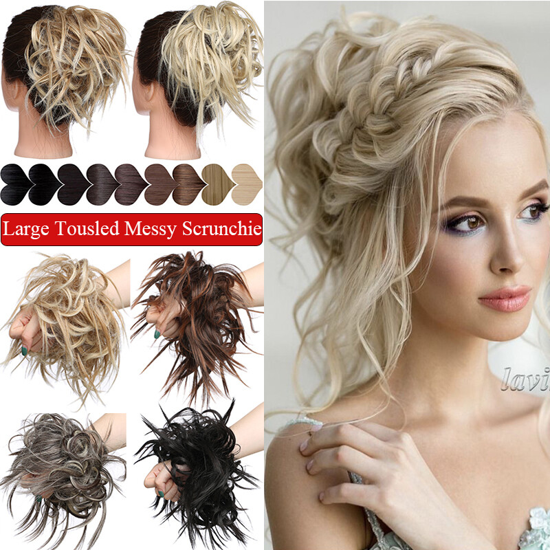 Premium Hair Bun Updo Tousled Scrunchie Wrap On Hair Extensions