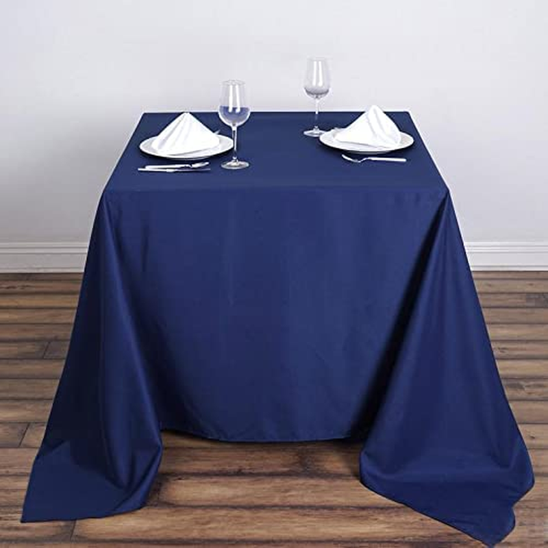 Balsacircle 10 Pcs 90X90-Inch Navy Blue Square Polyester Tab