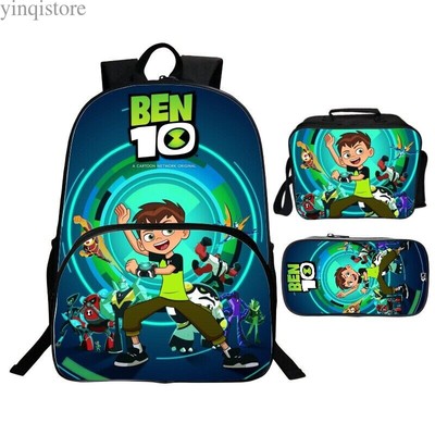 Ben 10 Kids School Backpacks Sets 3PCS Shoulder Bags Lunch Bag Pencil Case Gift