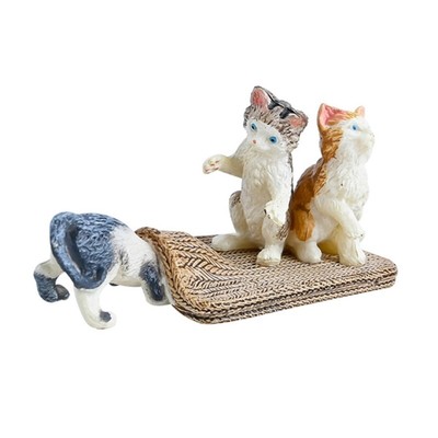 Dog Kitten Statue Desk Ornaments Display Widgets Siamese Figurine for Home