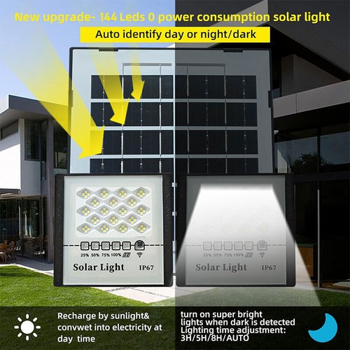 200W LED Solar Flood Lights Outdoor Street Light Dusk to Dawn Wall Lamp 1-4PCS