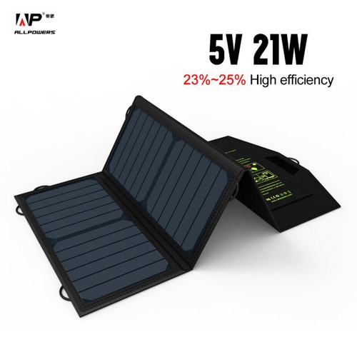 21Watt Solar Panel Folding PV Power Bank Outdoor Camp Hiking USB Phone Charger