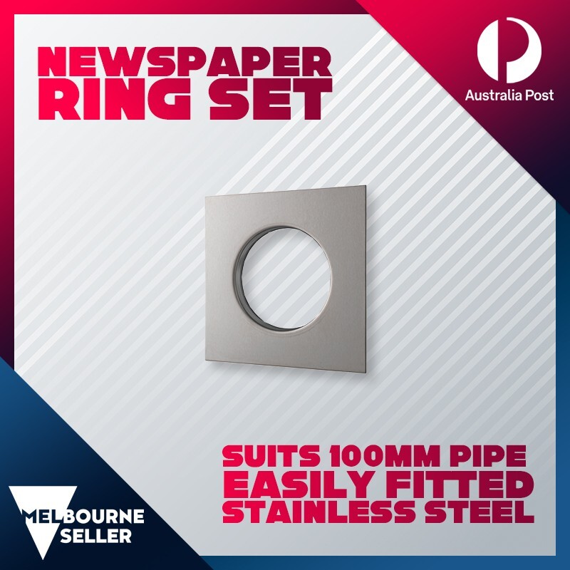 Stainless Steel Square Newspaper Ring Suits 100mm Pipe Easily Fitted OZ