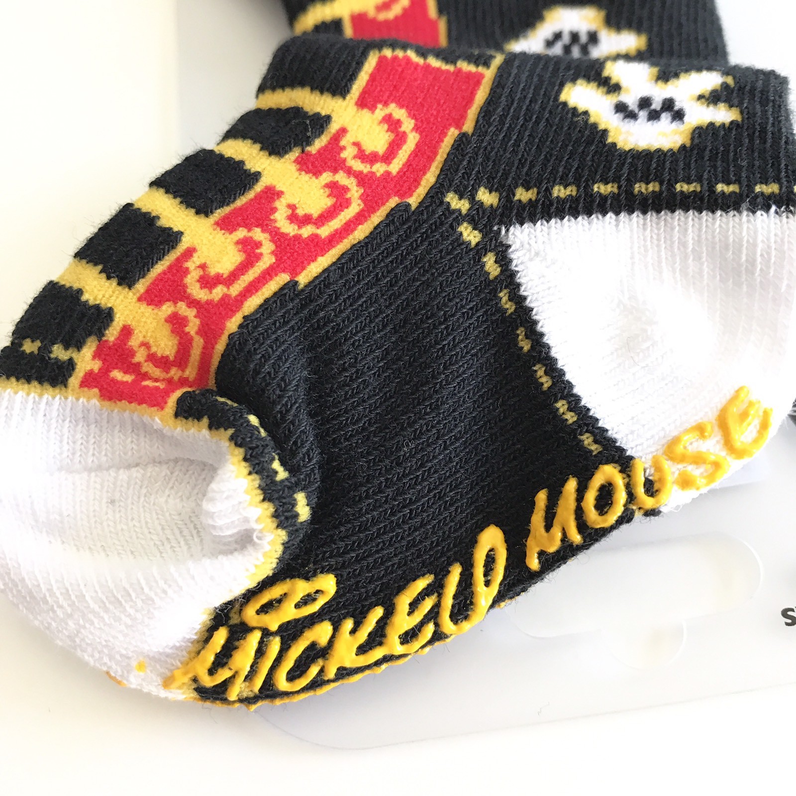 Disney Parks Mickey Mouse Crib Socks Size 0-6 Months Baby Boy Black Shoe Lace