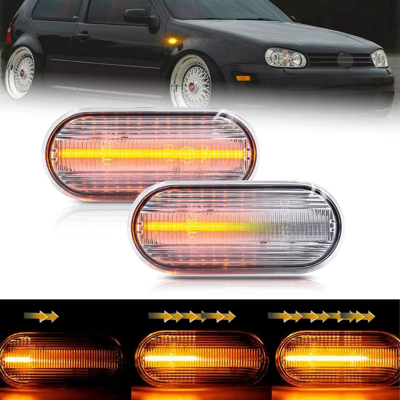 2PCS Led Dynamic Side Marker Turn Signal Light Sequential Blinker Light For VW G