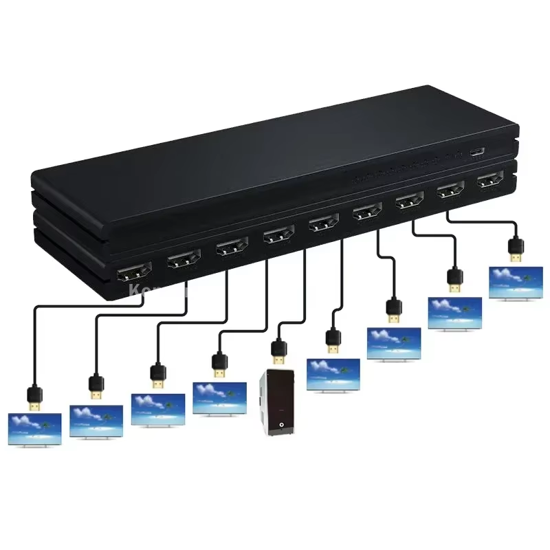 4K 1x8 HDMI Splitter 1 in 8 Out Video Distributor Converter Multi Display Adapte