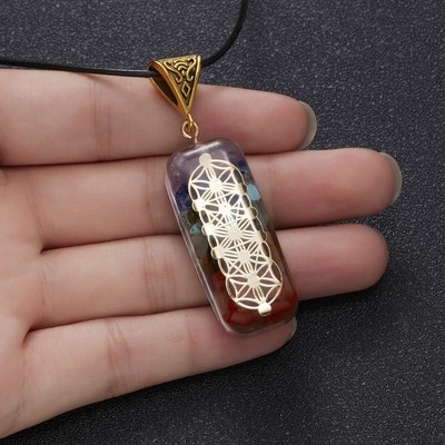 7 Chakra Natural Stone Energy Pendant Necklace Yoga Reiki Healing Balance Gifts