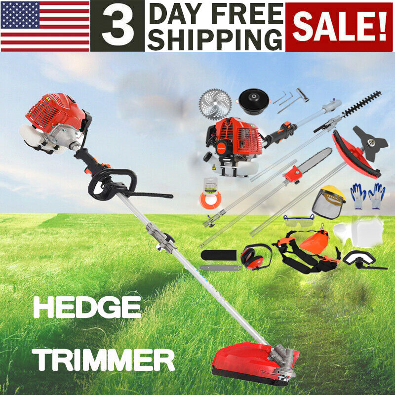 5in1 52cc Petrol Hedge Trimmer Chainsaw Brush Cutter Pole Saw Outdoor Multi Tool