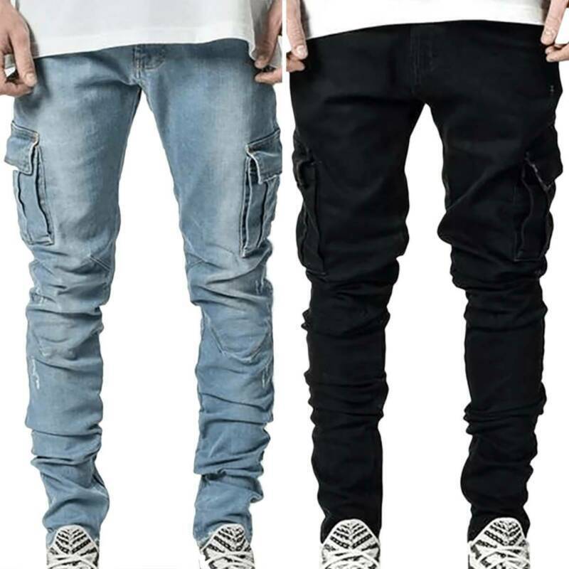 Casual Stretchy Trousers Pockets Bottoms Us