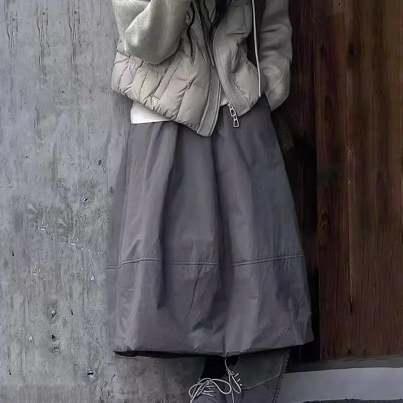 Jupe Matelassée Femme Haute Taille Puffer Vintage Chaude Hiver