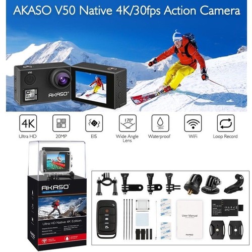 Original AKASO V50 4K/30fps 20MP Action Camera WiFi Sports DV Camcorder 2019 New