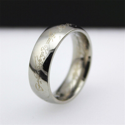 Lord of the Rings Lotr Charm Silver Stainless Steel Fashion Women Men's Ring