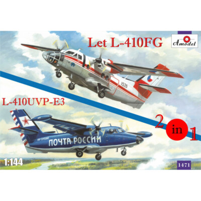 AMODEL 1471 Let L-410FG & L-410UVP-E3 aircraft (2 kits in box) Scale 1/144
