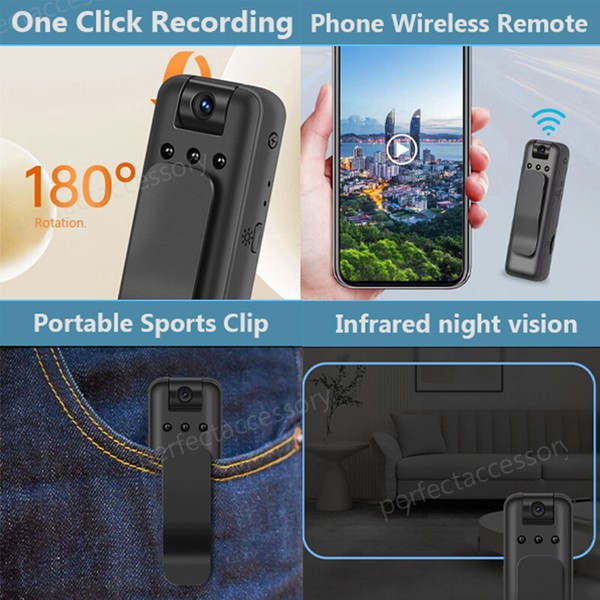 Mini Body Camera 1080P HD Night Vision Hidden Spy Camera Video Audio Recorder - Image 10