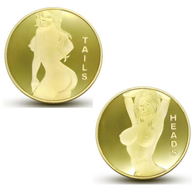 Sexy Girl Woman Heads Tails Head Game Coin Man Collectible