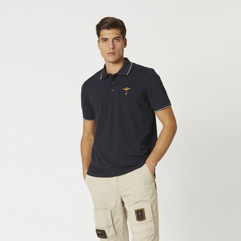 

Мужская палка Aeronautica Militare PO1308 Cotton Pique Blue, Синий