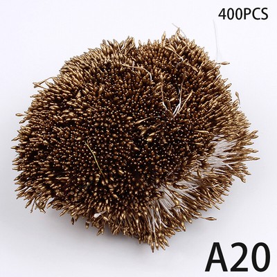 400Pcs Mini Flower Stamen Artificial Pearl Pistil Double Heads DIY Floral CraKE