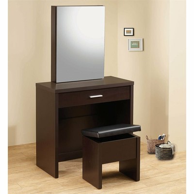 Coaster 2 Piece Bedroom Vanity Set in Cappuccino and Black
