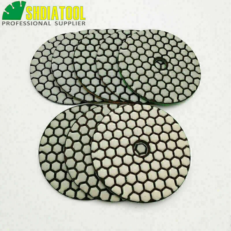 7pcs 100mm Dry Polishing Pad Diamond Sanding Grinding Disc for Granite Marble