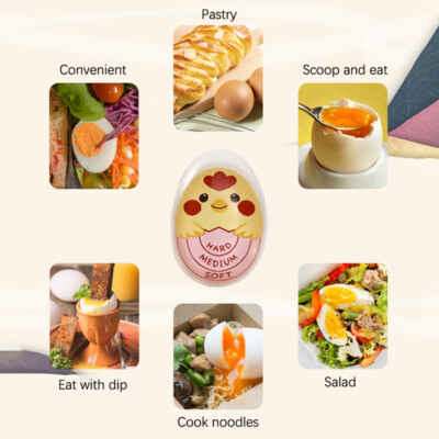 Boiled Egg Timer Egg Perfect Color Changing Timer Eco-Friendly Resin Pink Timer