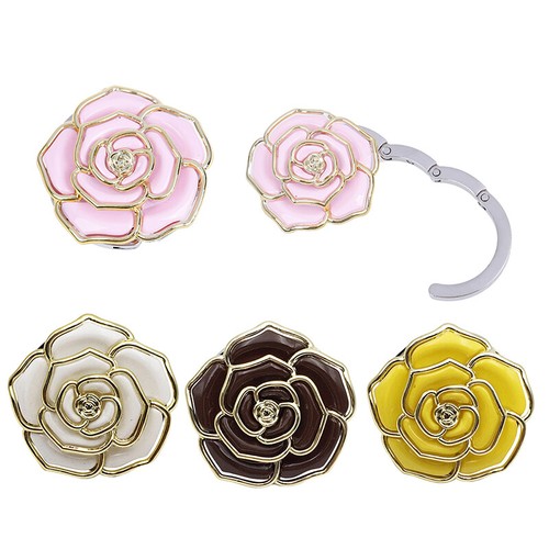 1Pc Rose pattern folding bag handbag tote table hanger hook 