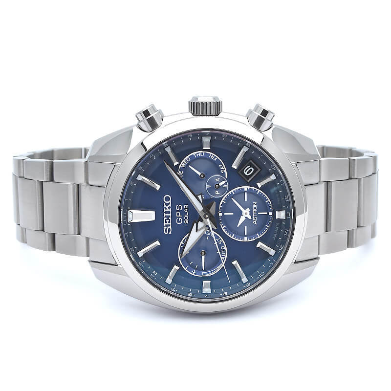 Pre-owned Seiko Astron Sbxc019 5x Series Gps Radio Solar Watch Blue Dial Sapphire Crystal