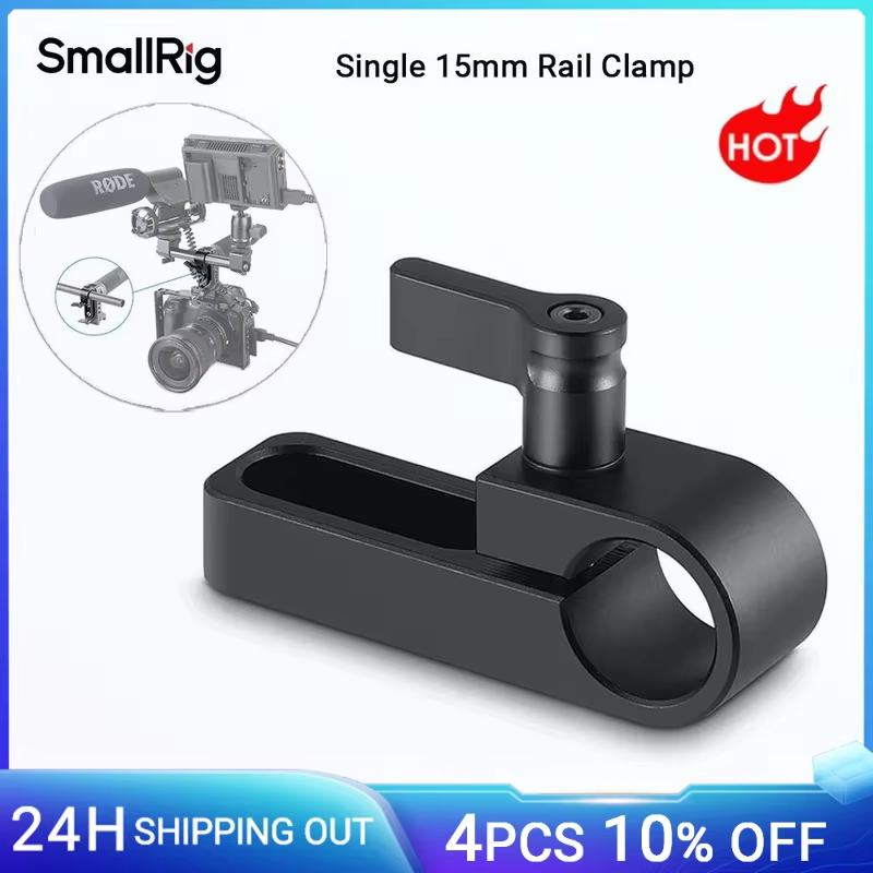 Single 15mm Rail Clamp Mount Rod Clamp with Long Hole on Plate/Cage/Handle for R