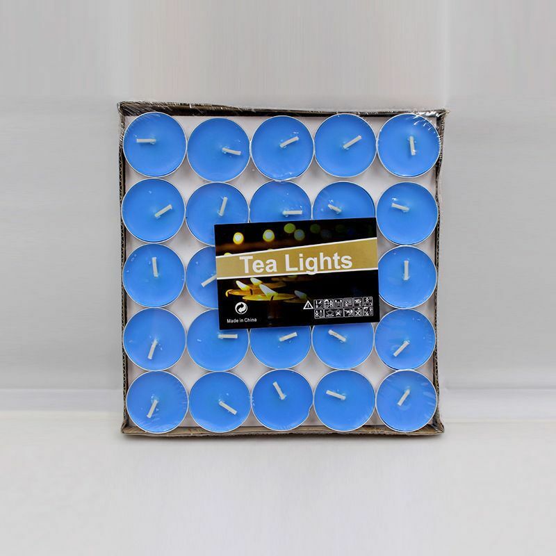 Set 300 Pezzi Candele Tonde Blu Tealight Tea Lights Lumini bal