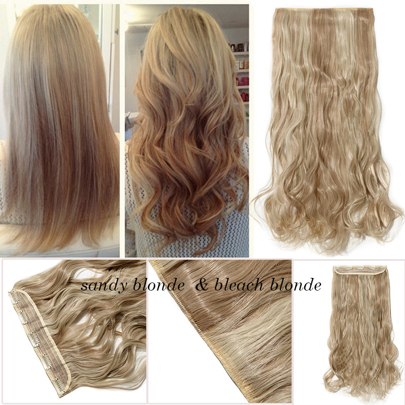 Clip In Real as Human Hair Extensions 3/4 Full Head 5 Clips Long One Piece Black