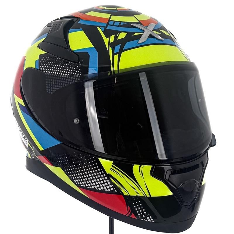 Axor Apex Vivid Black/Yellow Gloss Full Face Road Motorcycle Helmet refurbished