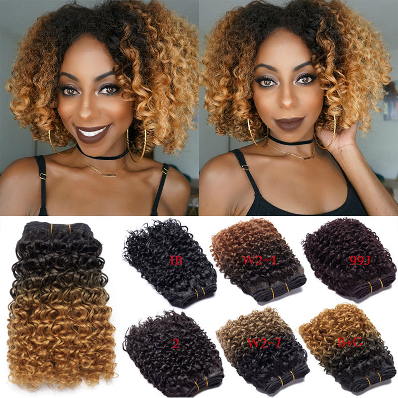 Black Ombre Gold For Human Fake Afro Hair Shade Sew In Hair