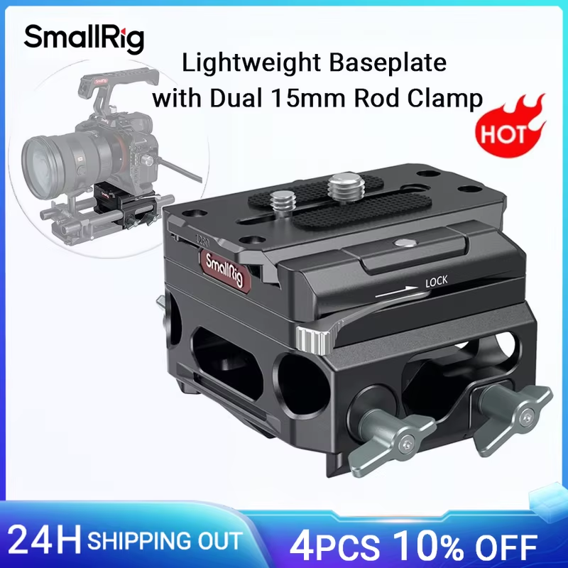 Lightweight Baseplate Riser System with Dual 15mm Rod Clamp, Base Plate Magnesiu