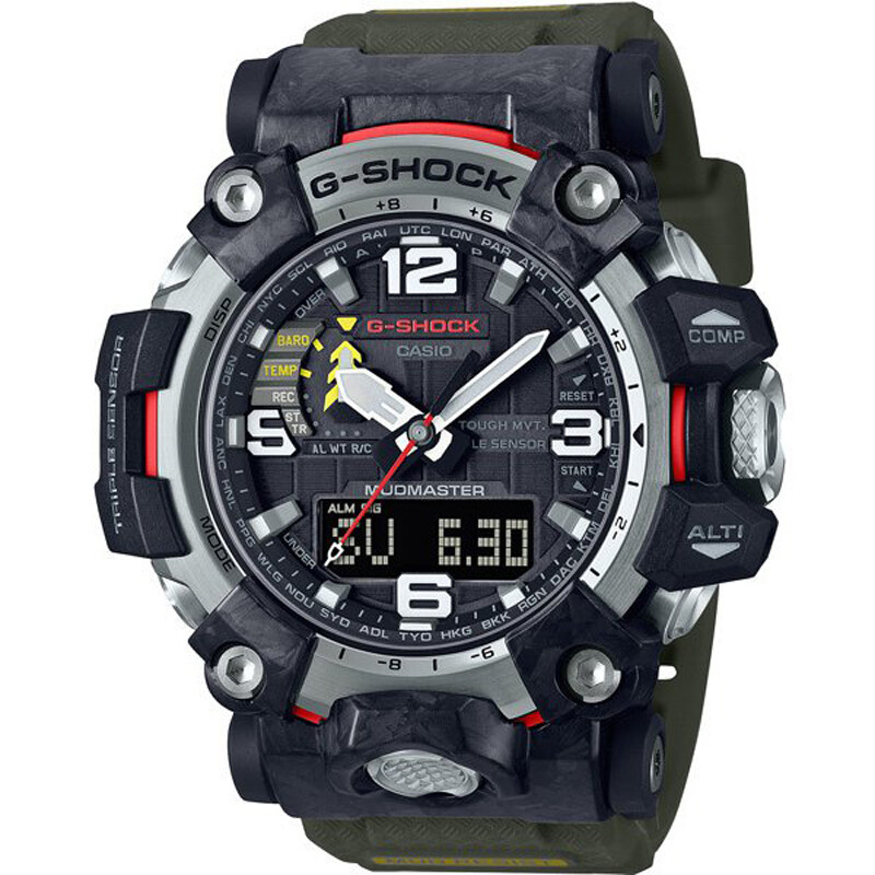 Pre-owned Casio G-shock Gwg-2000-1a3jf Carbon Mudmaster Radio Tough Solar Men Watch Japan