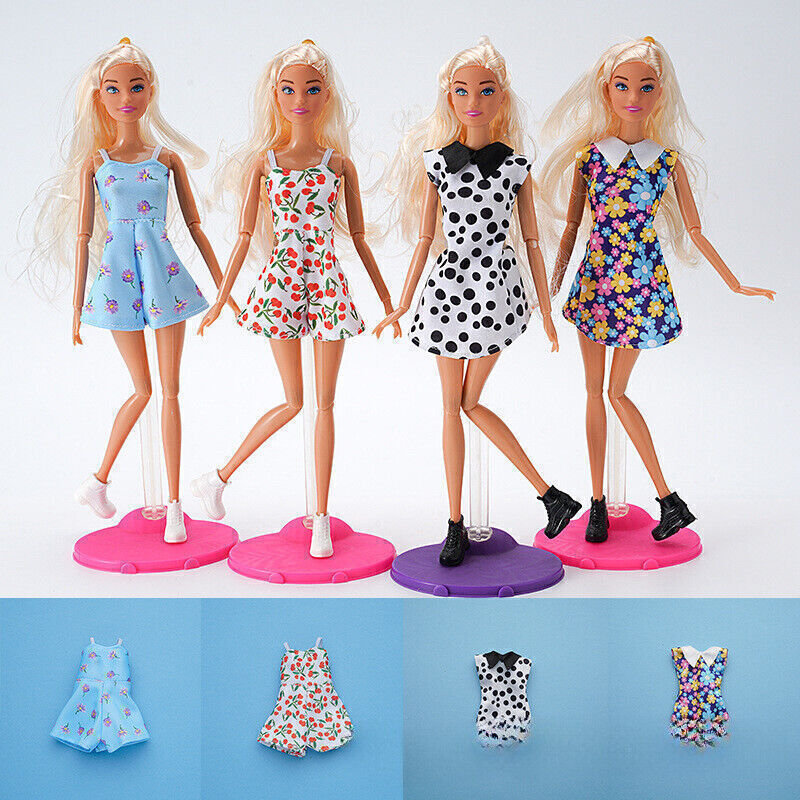 Summer Suspenders Polka Dots Flowers Skirt Dress for 11.5" Doll