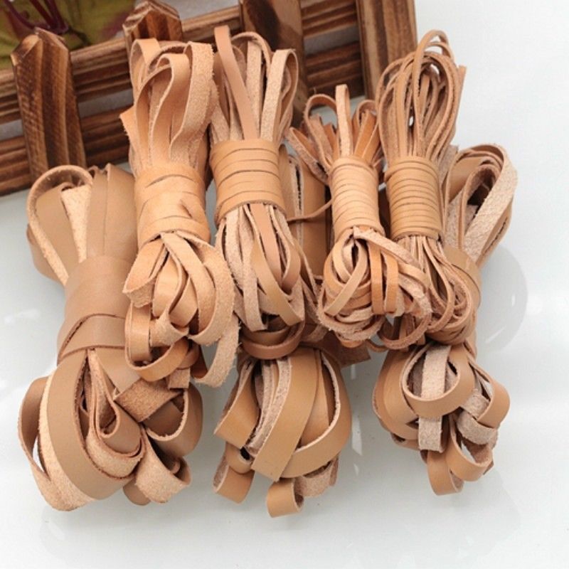 5M Flat Real Genuine Leather Rope Cord Strap Cowhide Bracelet Necklace DIY Craft