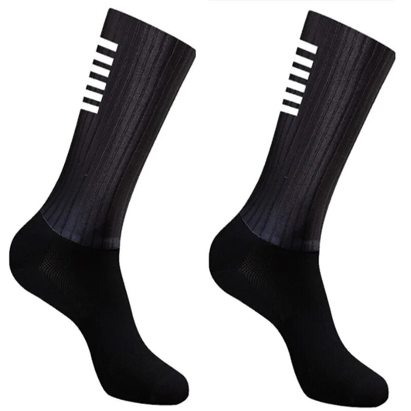 Anti Slip Silicone Summer Aero Socks Whiteline Cycling Socks Men Bicycle Sport