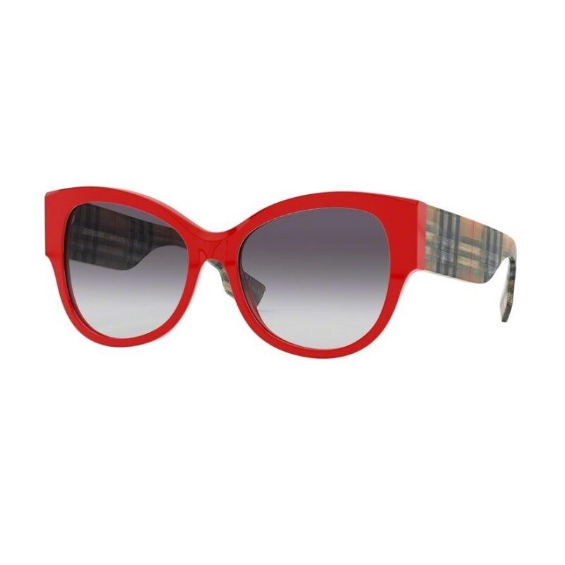 Pre-owned Burberry 4294 Sunglasses Color Cherry Red 38148g In Grey Gradient