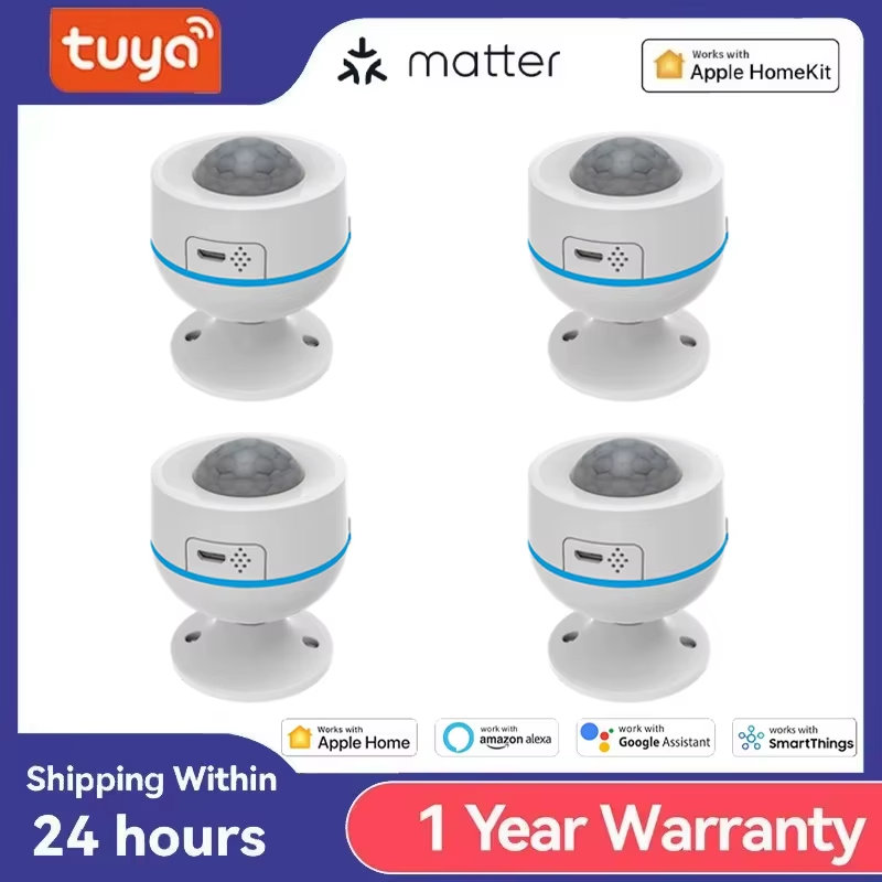 Tuya Matter Thread PIR Motion Detector Wireless Human Body Infrared Detector Wor