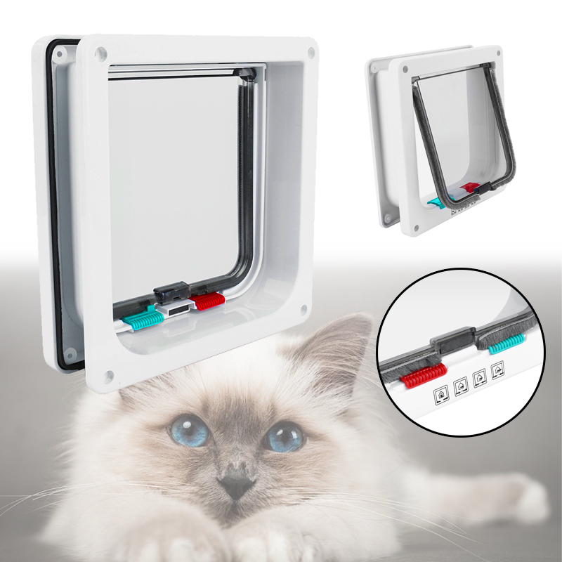 4 Weg Katzentür Katzenklappe Tunnel Haustierklappe Eingangskontrolle SS
