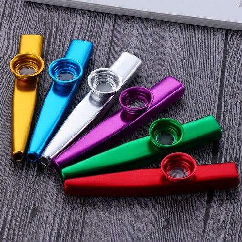 6 Stück Metall Kazoo Set Instrument Membran Metallkazoo in 6 Farben Geschenk *y