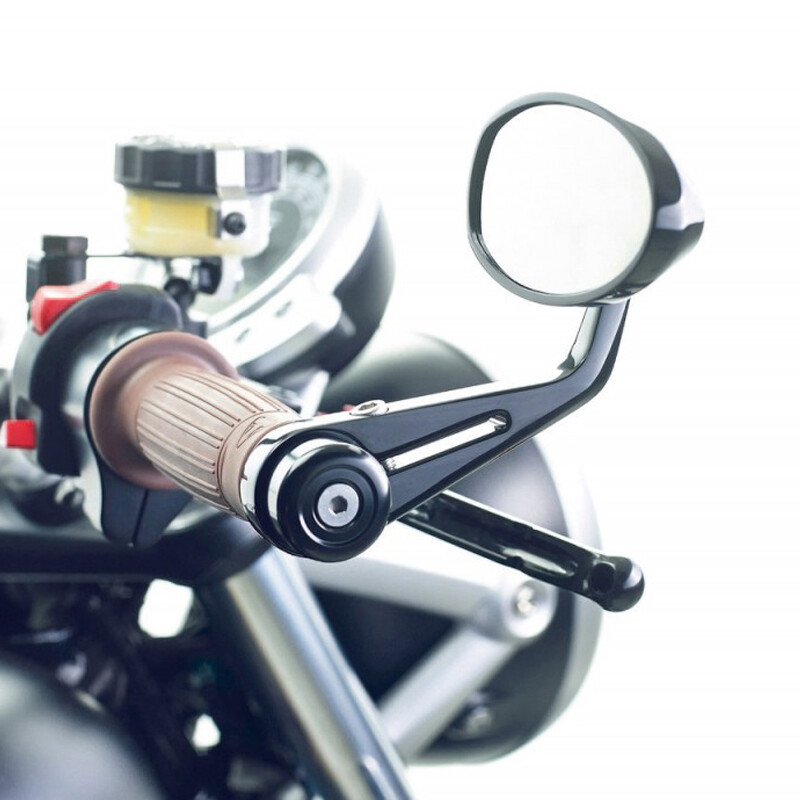 DKMOTORK 001-B Cafe Racer Mirrors Foldable Motorcycle Bar End Rear