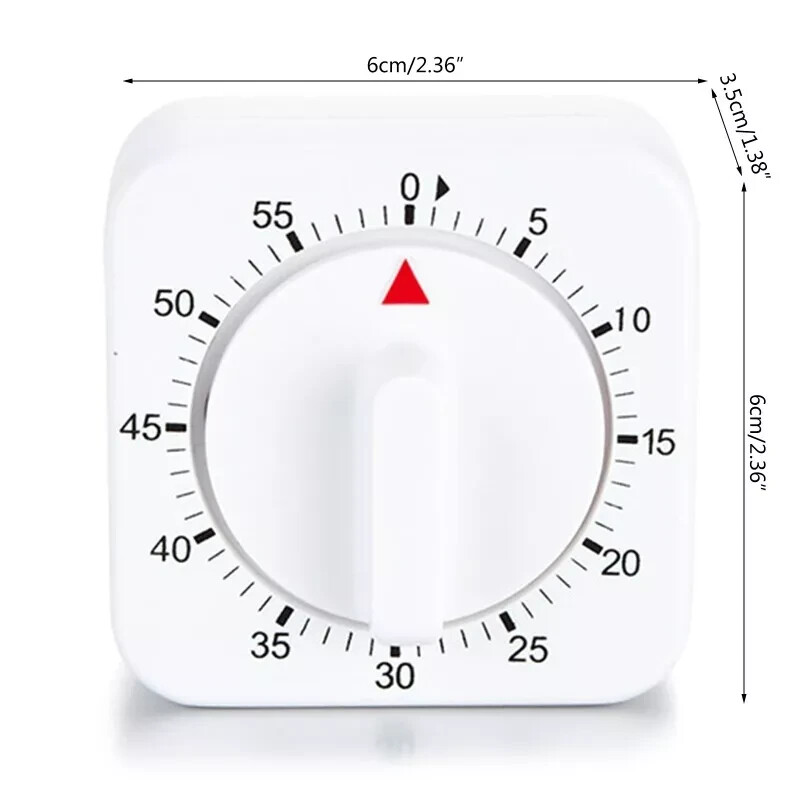 1 Kitchen Timer 60 Minute Timing Bell Alarm Sound Home Baking Cooking Mechanical