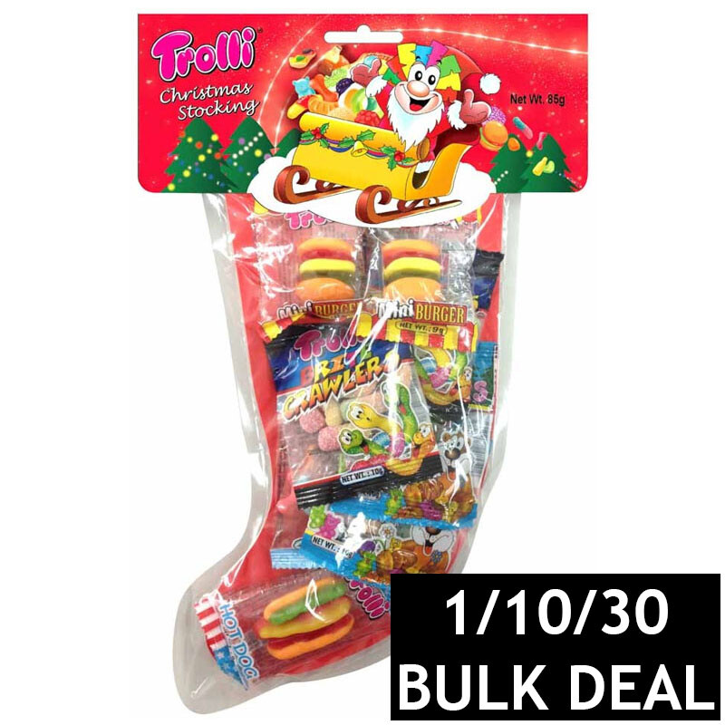 1 10 30 X Trolli Christmas Stockings Small Sweets Gummy Lollies Xmas Socks 76g