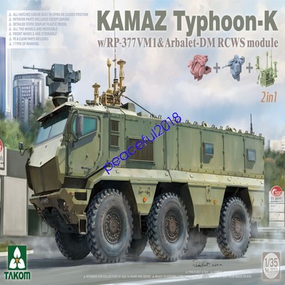 TAKOM 2173 1/35 KAMAZ Typhoon-K W/RP-377VM1& Arbalet-DM RCWS Module 2 IN 1
