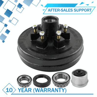 Trailer Hub Drum 6 on 5.5 Bolt Pattern for 5200-6000 lbs Axle w/Cone Bearings
