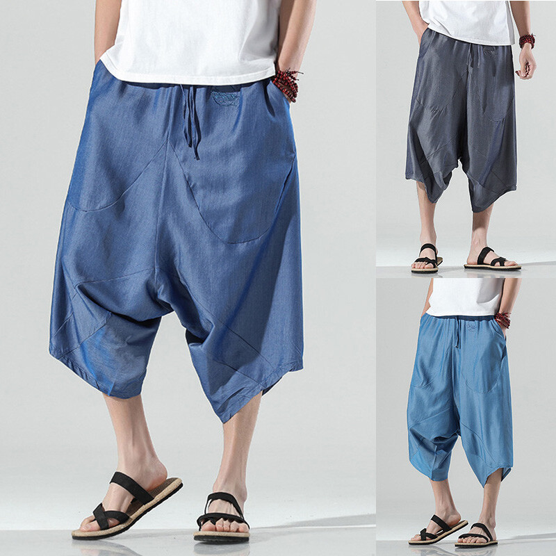 Pantalons Capri Amples Croisés À La Taille Élastique D'été