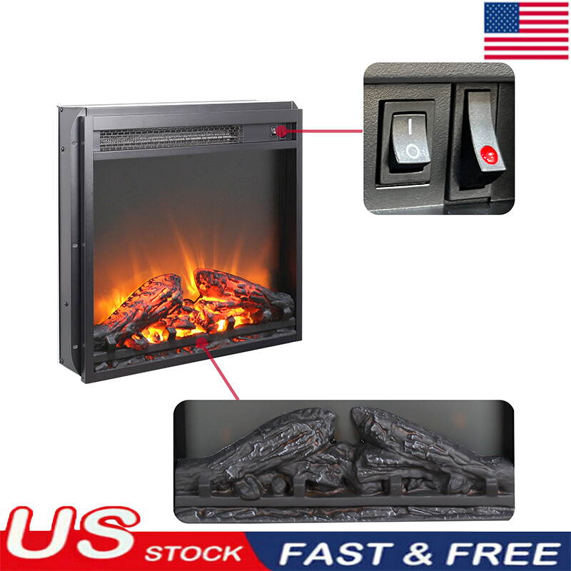 Insert Freestanding & Recessed 1400w Stove Heater Thin