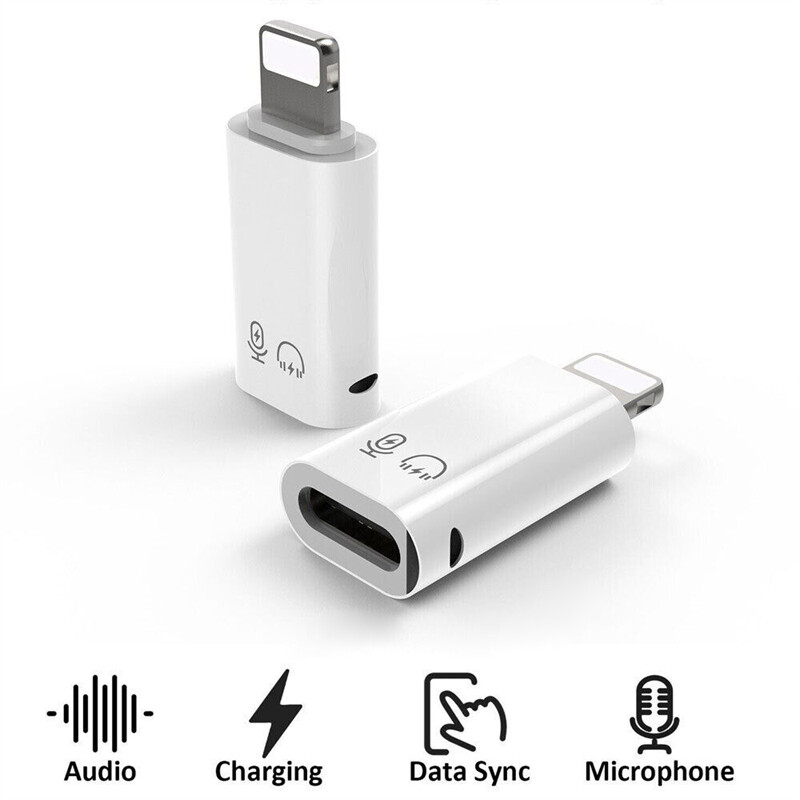 2*USB Type C Female to iOS Male Adapter For iPhone 14/13/12/11/XR/XS/SE 3