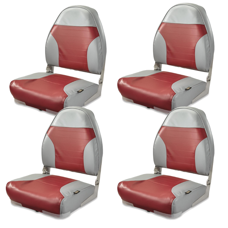 High Back Fold Down Marine Boat Seat Pontoon Boating Bass Fishing UV Set of 4
